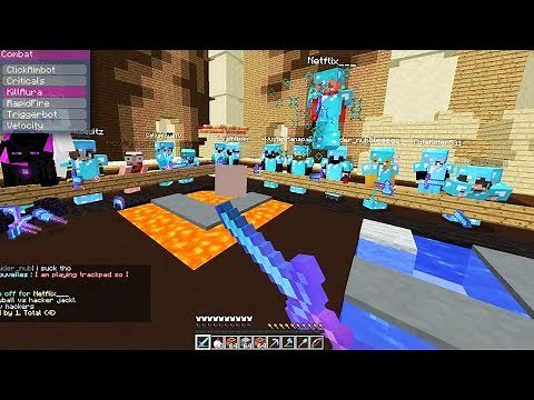 Using kill aura hacks on Minecraft kill aura Hackers