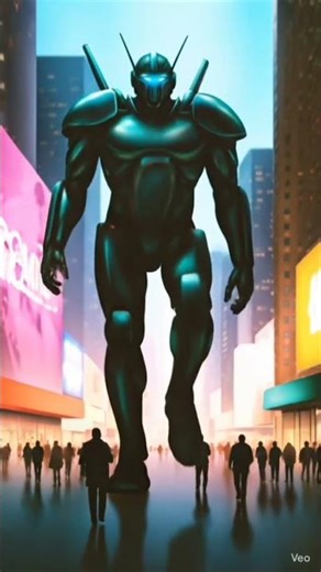 Giant robot walking through Times SquareGiant robot walking through Times Square
