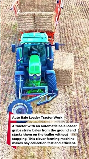 Auto Bale Loader Tractor Work #tractor #farming