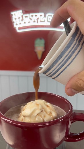 A little chilly weather shouldn’t stop you from visiting The Hayloft! Today’s special is a steamy cup of HOT CHOCOLATE with a scoop of your favorite ice cream. $4.50 while supplies last. See you soon! | The Hayloft Ice Cream Parlor