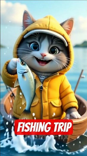 “Momo the Cat Goes Fishing: Cinematic Realistic Fishing Adventure 🐾🎣”#shorts #ai #cat