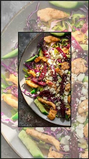 Roasted Beet and Chicken Salad with Balsamic Vinaigrette