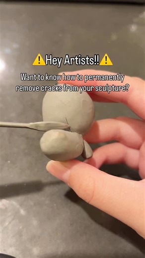 Sumoto on Instagram: "No more pesky cracks here!! Are you struggling to remove cracks in your polymer clay? They just keep coming back right? Here’s how you can permanently remove those cracks. #art #sculpture #clay"