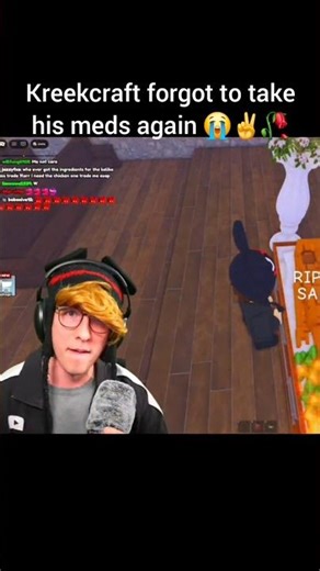kreekcraft forgot to take his meds ✌️😭🥀 #memes #roblox #shorts #kreekcraft