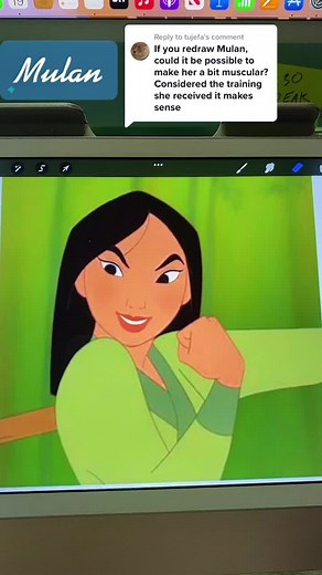 Replying to @tujefa much much MUCH requested toned/buff ✨Mulan✨ #mulan #disney #disneyprincess #disneyprincesses #musclewomen #strongwomen #bodypositivity #disneyredraw #femaleartist #illustration #feminism #OLAFLEX #DoritosDareToBeBurned