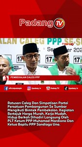 11K views · 83 reactions | Ratusan Caleg Dan Simpatisan Partai Persatuan Pembangunan Se Sumbar Mengikuti Bimtek Pembekalan. Kegiatan Bertajuk Harga Murah Kerja Mudah Hidup Berkah Dihadiri Langsung Oleh Plt Ketum Ppp Muhamad Mardiono Dan Ketua Bapilu Ppp Sandiaga Uno. | Padang TV | Facebook