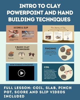 Intro to Clay & Clay Techniques PowerPoint | Elementary Art Ceramics Lesson