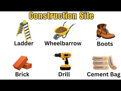 🚧🔧 Do You Know These 20 Construction Site Items in English? | Easy Vocabulary for Beginners!
