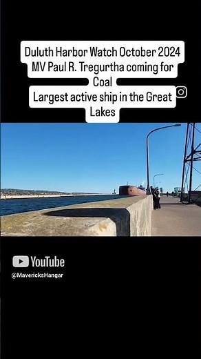 Massive Cargo Ships Entering Duluth Harbor | Timelapse Magic