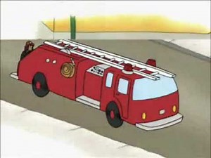 Caillou's Rescuing Gilbert and the fire truck with subtitles