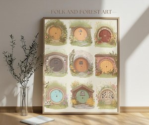 Hobbit Door Art Print – Whimsical Middle Earth Inspired Printable | Cottagecore Fantasy Wall Decor | Digital Download for Book Lovers - Etsy