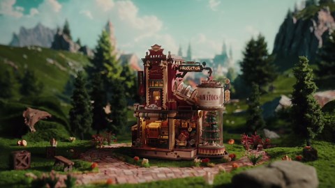 ROKR 3D Wooden Puzzle for Adult - Gift Factory Mechanical Model Kit with Music & Lights, 449pcs Adult Wooden Puzzles, DIY Building Toy for Teens & Adults