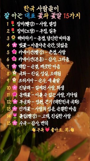 한국 사람들이 잘 아는 대표 꽃말 15가지 #꽃말 #꽃길 #명언 #한국꽃 #한국꽃말