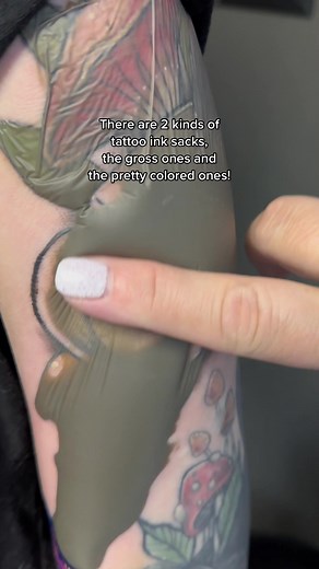 Tattoo Ink Sack Varieties: Gross vs Pretty Colored