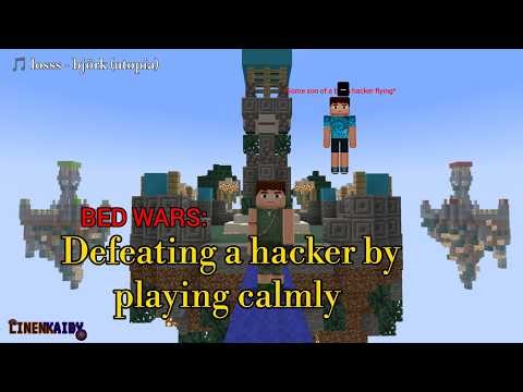 Defeating a hacker by playing calmly in... Bed Wars Realmcraft #43