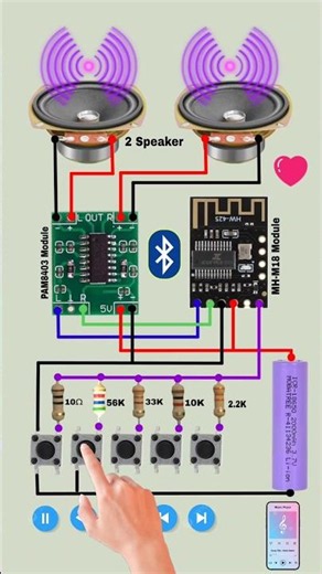 Make a Powerful Bluetooth Speaker at Home 🔊| Amplifier Circuit Diagram #shorts #viral