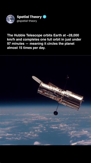 The Hubble Telescope orbits Earth every 97 minutes