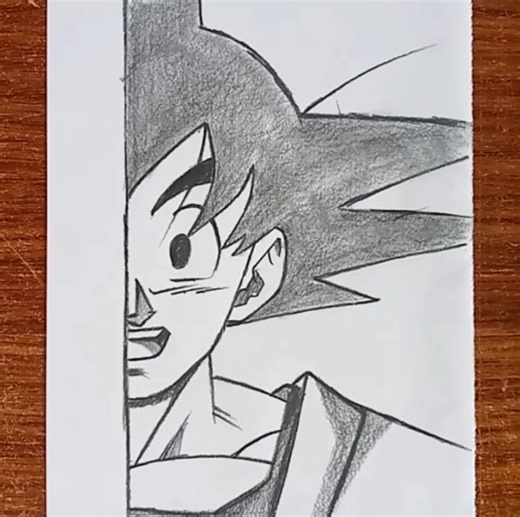 Easy goku half face drawing #goku #artwork #artist #artistsoninstagram #easyart #americasgottalent | Dray Art King