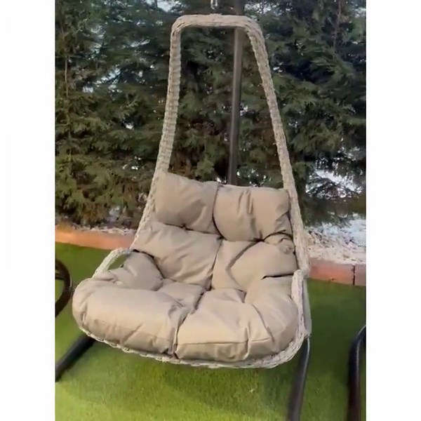Rattan Egg Chair With Stand & Cushion | Indoor Outdoor Patio Hammock Lounge - Etsy Canada