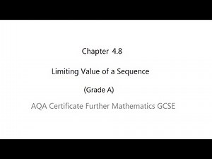 AQA Certificate Further Mathematics GCSE: Chapter 4.8 Limiting Values (Grade A)