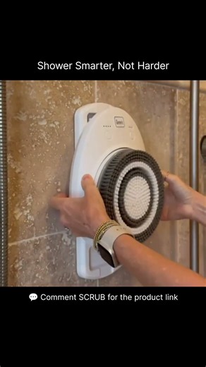 Smart Wall Mounted Exfoliating Brush, Electric Body Scrubber with 4 Replaceable Heads, 7''Large Back