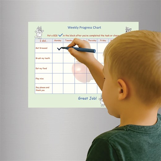 Weekly Progress Reward Chart for Kids, Child Progress Tracker, Printable and Editable. - Etsy