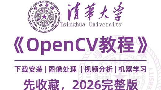 【整整100集】OpenCV从入门到实战全套教程！零基础吃透图像处理、轮廓识别、特征匹配，配套完整项目案例，逐行拆解代码，再也不怕导师放养！