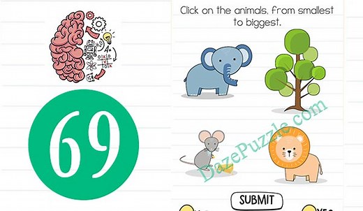 Brain Test Level 69 Click on the animals