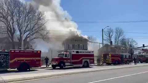 East Providence **2 Alarms** 292-294 Pleasant St, first due arrived with heavy smoke and fire showing from the 3rd floor striking the code red. 2nd alarm struck bringing in the rest of the city companies