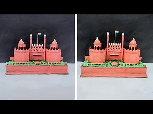 DIY Red Fort Making | Lal Qila Model Making With Cardboard and Paper