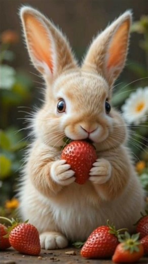 Adorable cute rabbits 🍓🐰 #cuterabbit /cute /pet / funny / trending /