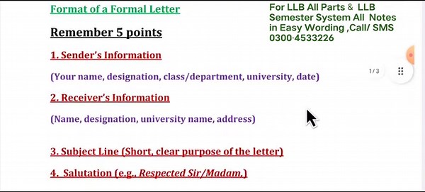Formal Letters| LLB Part 1| How to Write a Formal Letter| Formal Letter writing|