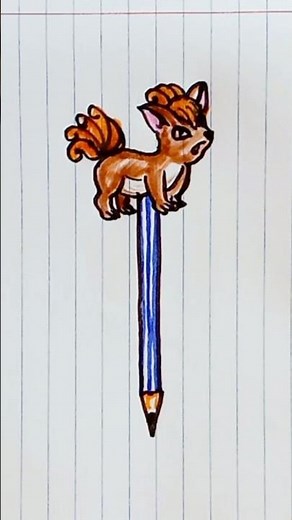 How to draw Vulpix motif pencil #drawing #pokemon #pokemoncards