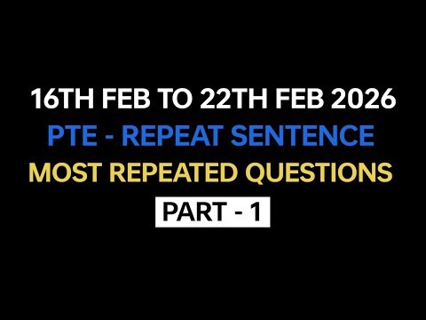 PTE Repeat Sentence (Part-1) Feb Exam Prediction | PTE Repeat Sentence Prediction 2026 #pte