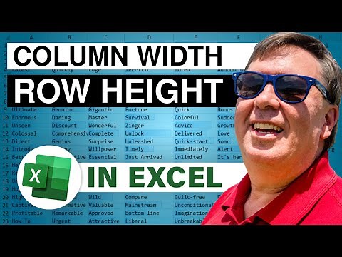 Excel - Column Width and Row Height: Episode 1393