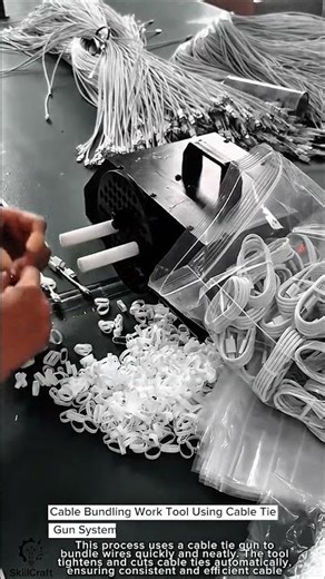 Cable Bundling Work Tool Using Cable Tie Gun System #worktool