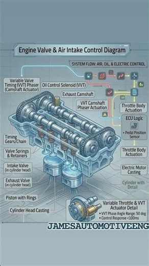 Engine Valve and Air Intake Control Schematic Illustration: Mechanical Heart of Performance .