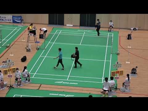 2022年IH バドミントン 男子シングルス 4回戦 菅原海斗 浪岡(青森) vs 沖本優大 埼玉栄(埼玉)