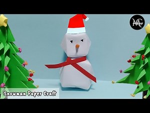 3d snowman paper craft / origami snowman very easy