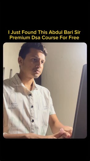 Tishant Agrawal on Instagram: " I just found Abdul Bari Sir’s complete DSA course for FREE 勞  Comment “DSA” & I’ll DM you the link. #DSA #Coding #PlacementPrep #AbdulBari #FreeCourse"