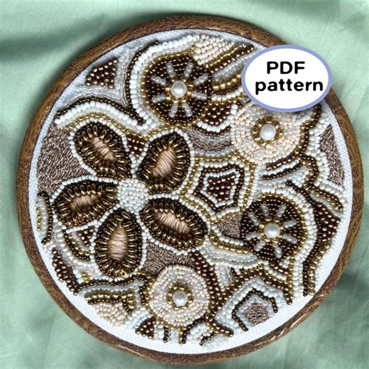 Beaded Embroidery Pattern PDF Instant Download DIY Hand Embroidery Design Printable Modern Floral Beadwork Zentangle - Etsy UK