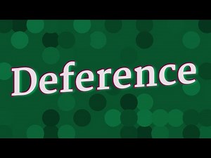 DEFERENCE pronunciation • How to pronounce DEFERENCE