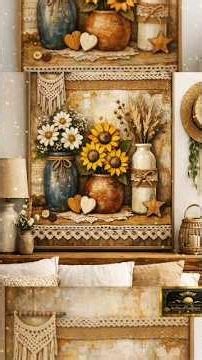 Rustic Floral Vase Wall Art – Cozy Farmhouse Aesthetic Decor