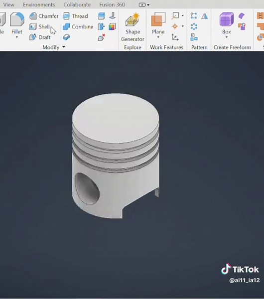 Piston 3D Model Tutorial for Mechanical Engineering