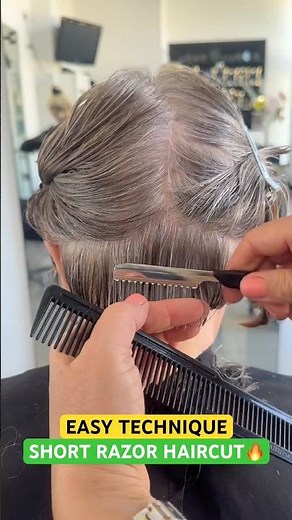 EASY TECHNIQUE SHORT RAZOR HAIRCUT BY VIVYAN HERMUZ! 🤩🏆✂️✨ #haircut #razorhaircut #hairhacks