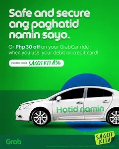75K views · 1K reactions | Saan man ang punta mo, #SagotKita sa safe and secure ride mo!  Use promo code SAGOTKITA40 to get PHP 40 off when you pay via GrabPay on your ride and SAGOTKITA30 to get PHP 30 off when you pay using your credit/debit card. T&Cs Apply: 1. Rides should have a minimum fare of Php120 2. Valid from 7am - 10am, June 15- 18, 2020 3. Applicable in Metro Manila only DTI Fair Trade Permit No. FTEB-100535 Series of 2020 | Grab | Facebook