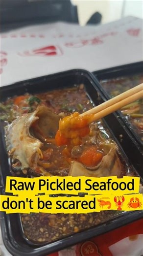 Would you dare to try Chaoshan-style RAW PICKLED SEAFOOD? 🦀🦐🔥#shorts