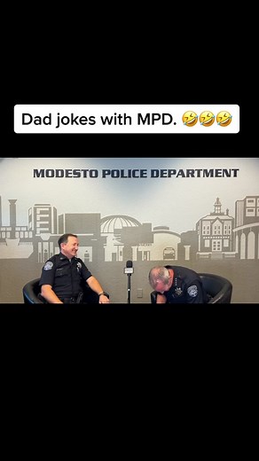 A little fun for #NationalTellAJokeDay. Who did it better, Captain or Chief? #DadJokes #copsoftiktok #modesto #modestopd