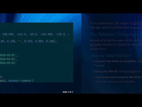 How to Fill NaN Values in a Time Series DataFrame Using Monthly Averages in Python Pandas