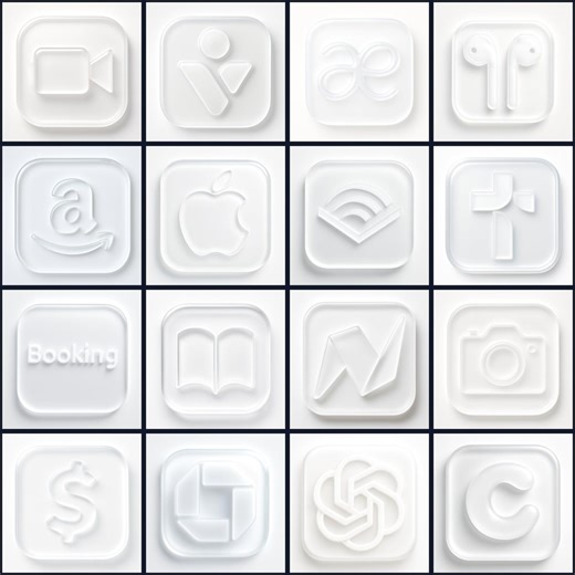 Milk White Glass App Icon Pack (250 Icons): Ios Theme (digital Download, Lifetime Updates) - Etsy